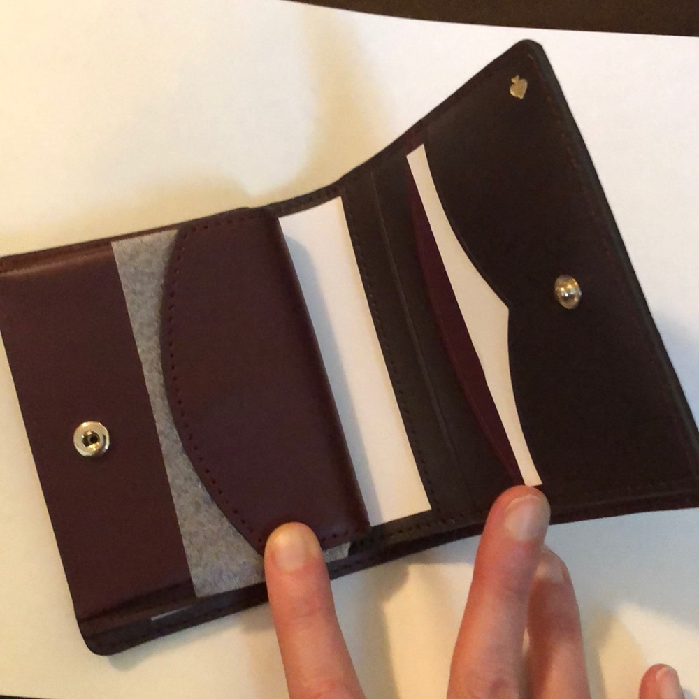 🎉HP!🎉 Cherry Wood Small Bi-Fold Leather Wallet - Picture 5 of 7